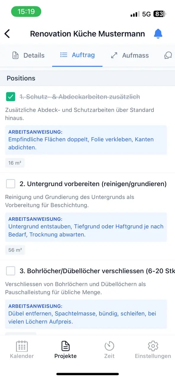 Werkli Checklisten und Arbeitsaufträge