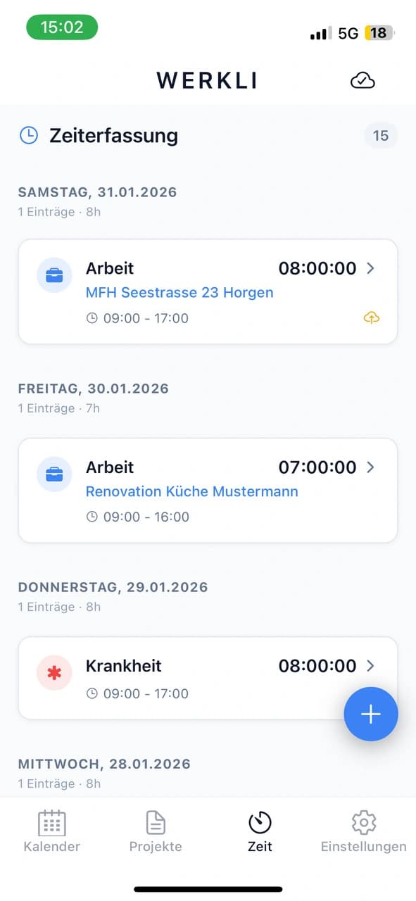 Werkli Zeiterfassung App